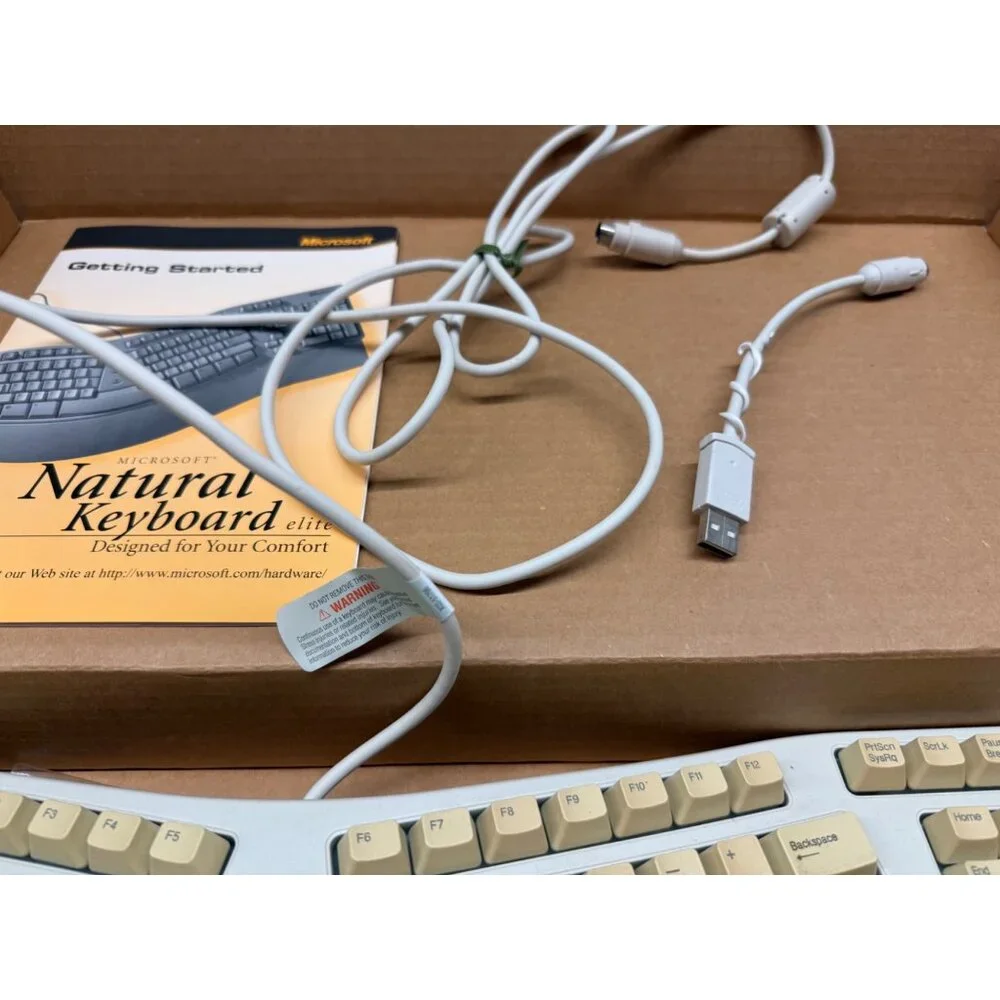 ✨ -Microsoft Natural Keyboard Elite USB PS/2 Wired Computer Split Ergonomic w/ B